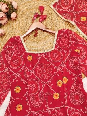 Digital Print Fox Georgette Anarkali Suit With Golden Lace Dupatta