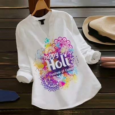 Digital Print Ladies Holi Top