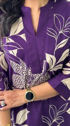 Digital Print  Purple Colour Co Ord Set