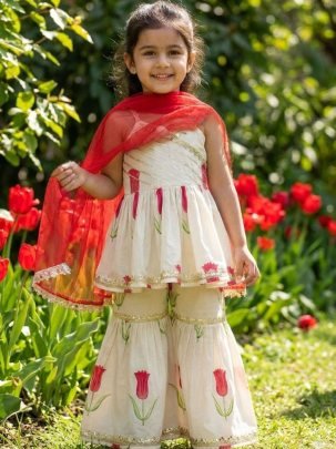 Digital Print Work Kids Sharara Suit