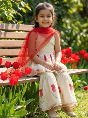 Digital Print Work Kids Sharara Suit