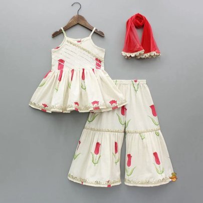 Digital Print Work Kids Sharara Suit