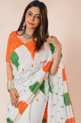 Digital Printed Tiranga  Colour  Saree