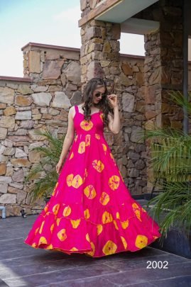 Digital Printed Work Pink Colour  One Piece Dress