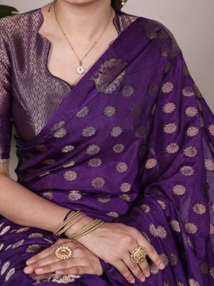 Diwali Special Festive Purple Color Heavy Saree