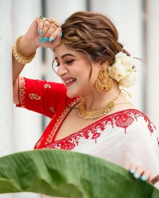Durgapooja Special Blooming Embroidery Work Saree