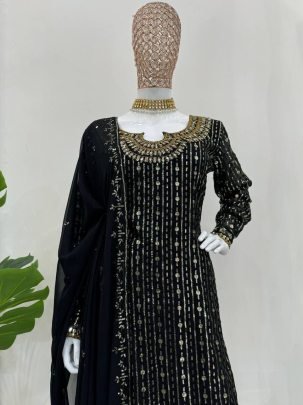 Eid  Special  Black Colour Sequence Work Suit