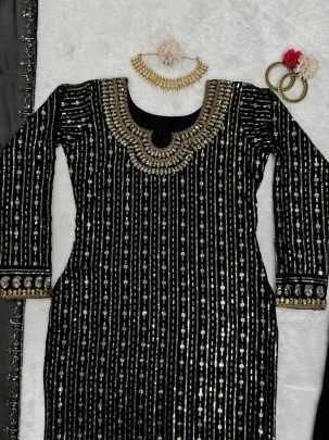 Eid  Special  Black Colour Sequence Work Suit