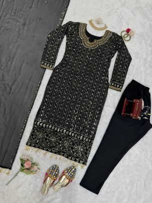 Eid  Special  Black Colour Sequence Work Suit