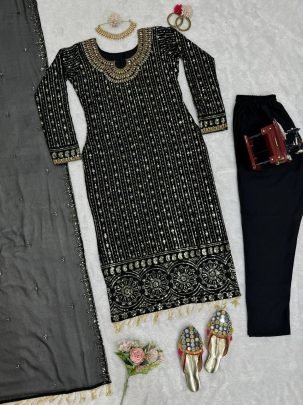 Eid  Special  Black Colour Sequence Work Suit