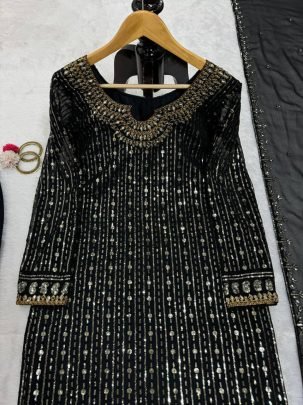 Eid  Special  Black Colour Sequence Work Suit