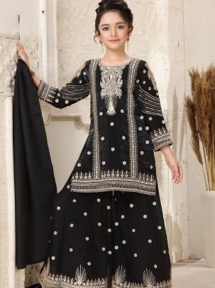Eid Special  Kids Black Colour  Kids Sharara Suit