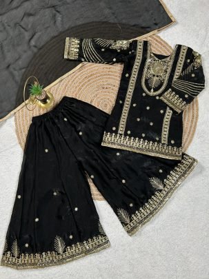 Eid Special  Kids Black Colour  Kids Sharara Suit