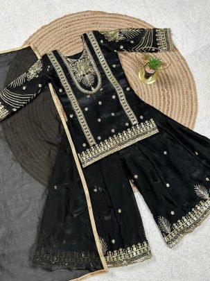 Eid Special  Kids Black Colour  Kids Sharara Suit