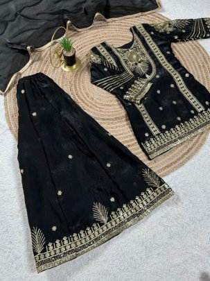 Eid Special  Kids Black Colour  Kids Sharara Suit