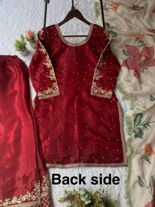 Eid Special Premium Gmy Silk Plazzo Suit With Sequence Embroidery Dupatta