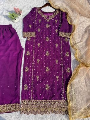 Eid Special  Purple  Colour Palazzo Suit