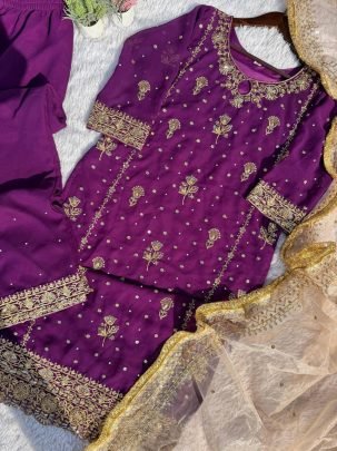 Eid Special  Purple  Colour Palazzo Suit