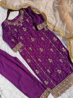 Eid Special  Purple  Colour Palazzo Suit