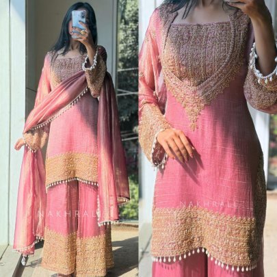 Eid Spicel  Pink Colour Palazzo Suit
