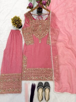 Eid Spicel  Pink Colour Palazzo Suit
