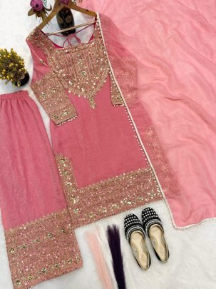 Eid Spicel  Pink Colour Palazzo Suit
