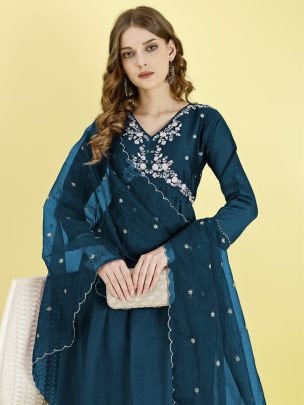 Elegant Flared Kurti Dupatta Set – Stylish Ethnic Wear for Women