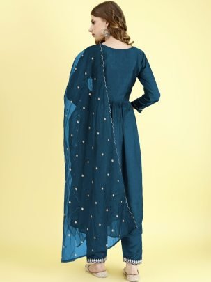 Elegant Flared Kurti Dupatta Set – Stylish Ethnic Wear for Women