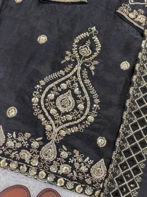 Elegant Gmy Silk Embroidered Sharara Suit With Beads Work Dupatta