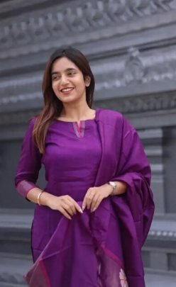 Elegant Wine Straight Blended Silk Kurti Set