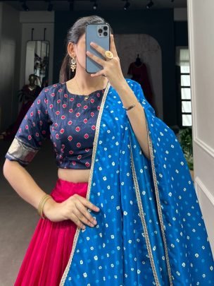 Elegent  Dola Silk Patola Print Lehenga Choli In Pink