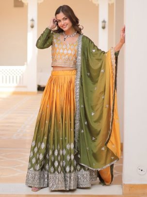 Embllished Semi Stitched Lehenga Choli