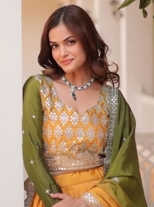 Embllished Semi Stitched Lehenga Choli