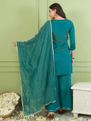 Embroidered Work Rama  Colour Ready Made Suit