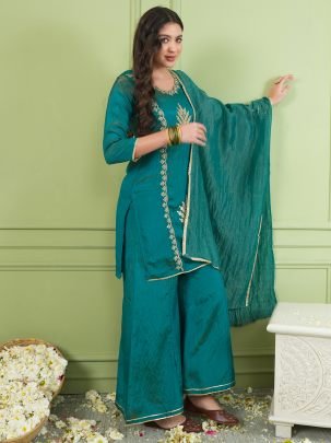 Embroidered Work Rama  Colour Ready Made Suit