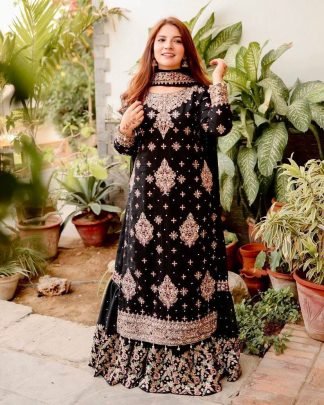 Embroidery Work Black Colour Pakistani Suit