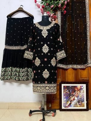 Embroidery Work Black Colour Pakistani Suit