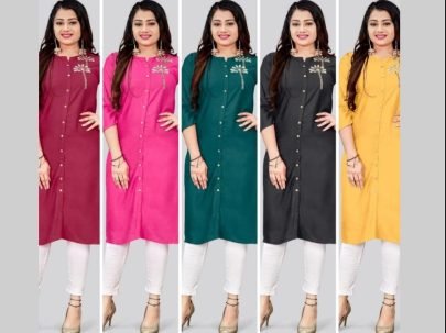 Embroidery  Work Maroon Colour Kurti