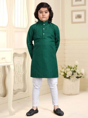 Ethnic  Wear  Green  Colour Kids  Kurta