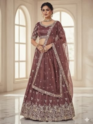 Exclusive Brown Heavy canvas Silk Lehenga With Matching Dupatta And Blouse
