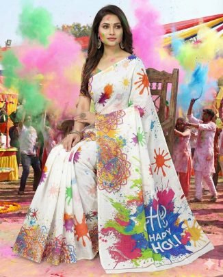 Fancy  Holi  Festival  Printed Saree