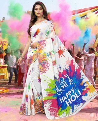 Fancy  Holi  Festival  Printed Saree