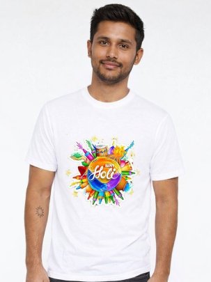 Fancy  Holi  Print  Mens T shirt