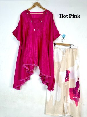 Fancy Hot Pink Colour  Co Ord Set