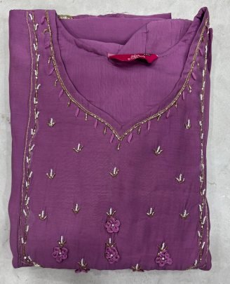 Fancy Lavender Colour Kurti Pant With Dupatta