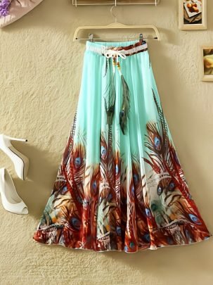 Fancy Morpankh Print  Ladies Skirt