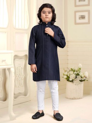 Fancy  Plain  Black  Colour Kids  Kurta
