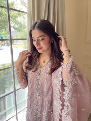 Fancy Soft Net Sequence Work Suit With Soft Butter Silk Plazzo