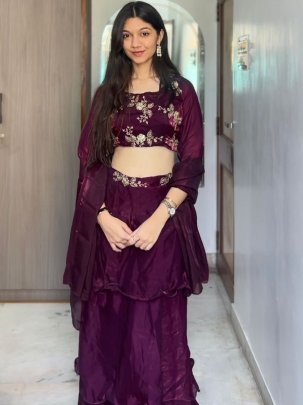 Fancy  Wine Colour  Lehenga Choli