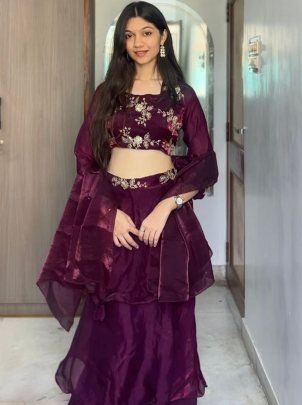 Fancy  Wine Colour  Lehenga Choli